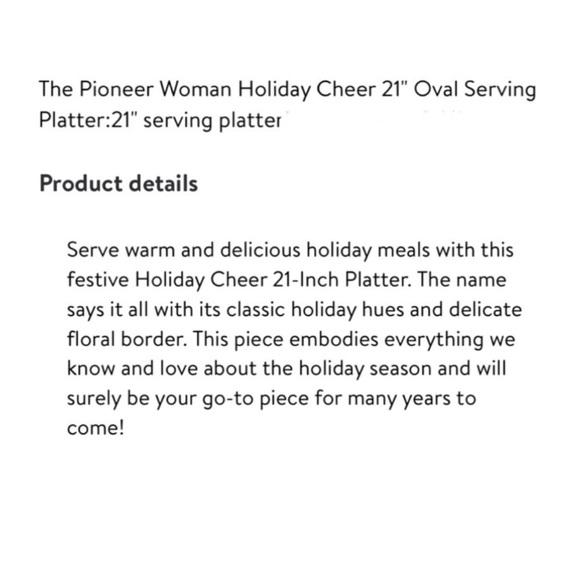 Pioneer Woman Holiday Cheer Turkey Platter Rare Find - Picture 7 of 7